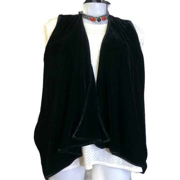 Coldwater Women 100 silk Velvet waterfall sleeveless jacket/vest sz 4 - Picture 1 of 9
